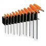 Beta 96T/SP11 Set Of 11 Offset Hexagon Key Wrenches With High Torque Handles (Item 96T) With Support
