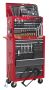 Sealey AP2250BBCOMBO Topchest & Rollcab Combination 14 Drawer with Ball Bearing Slides   Red/Grey & 239pc Tool Kit