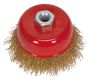 Sealey CBC75 Brassed Steel Cup Brush ⌀75mm M10 x 1.5mm
