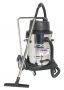 Sealey PC477 Industrial Wet & Dry Vacuum Cleaner 77ltr Stainless Drum 2400W/230V Swivel Drum Empty