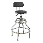 Sealey SCR14 Workshop Stool Pneumatic with Adjustable Height Swivel Seat & Back Rest