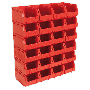 Sealey TPS324R Plastic Storage Bin 150 x 240 x 130mm   Red Pack of 24